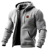 Men's Outdoor Style Hooded Sweatshirt Thick Cardigan Jacket by Inlyline