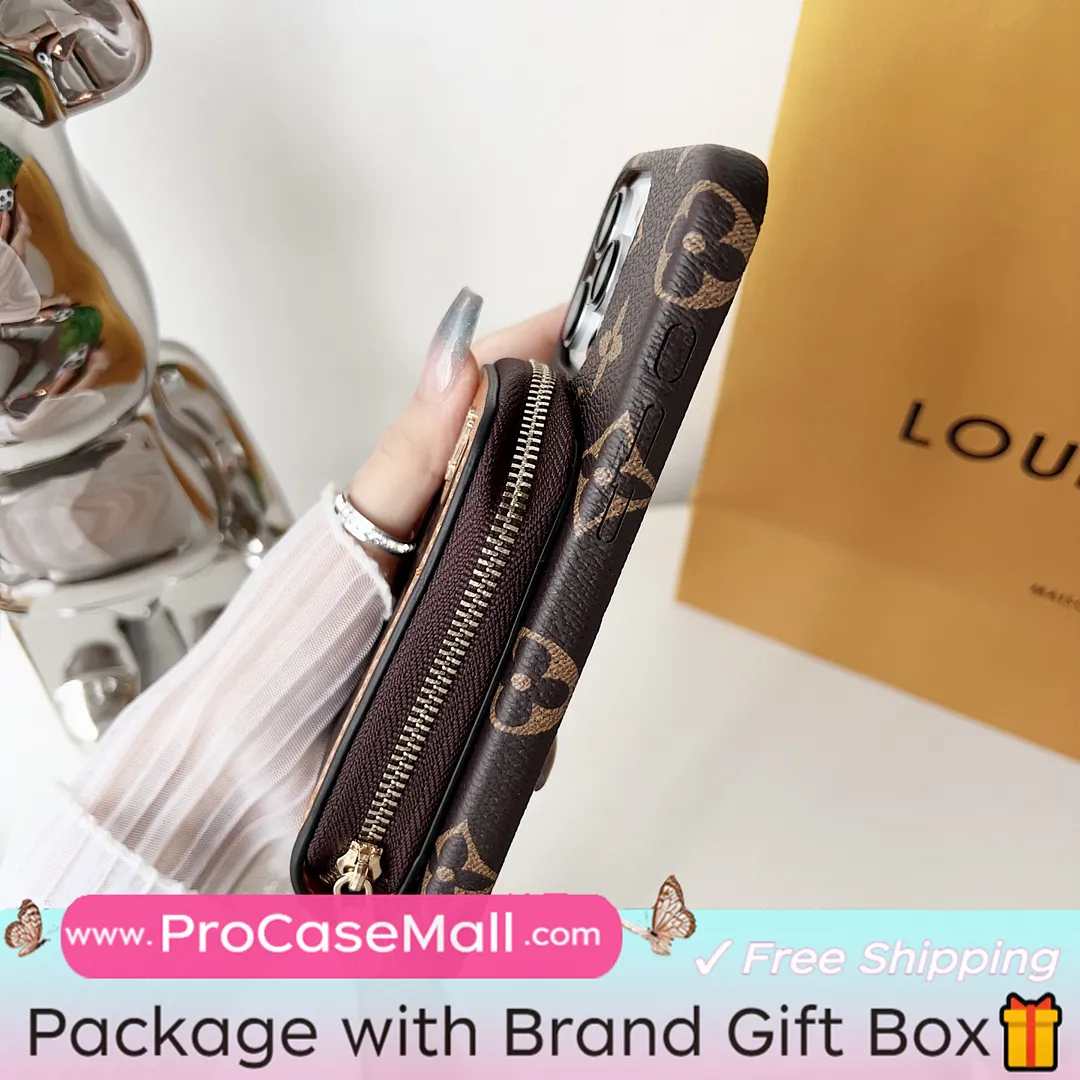 LV Monogram Canvas Wallet Crossbody Apple iPhone Case