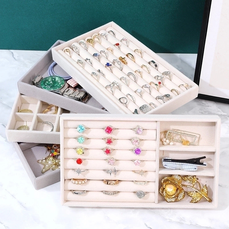 Minimalist Solid Color Velvet Flannel Jewelry Rack