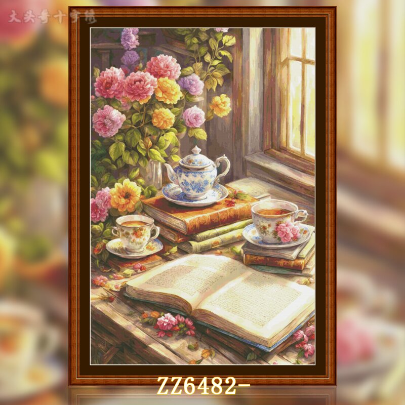 【ZZ6620- Window shadows and the fragrance of books】 Painting Fairy Cross Stitch