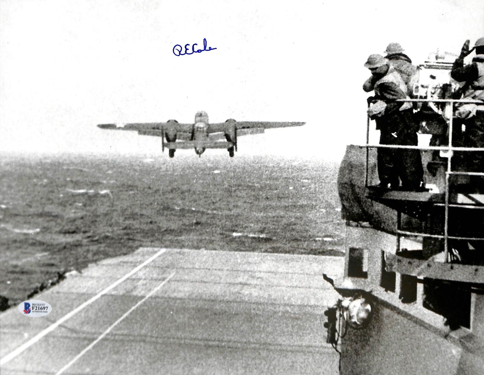 Richard E. Cole WWII Doolittle Raid Authentic Signed 11x14 Photo Poster painting BAS 1