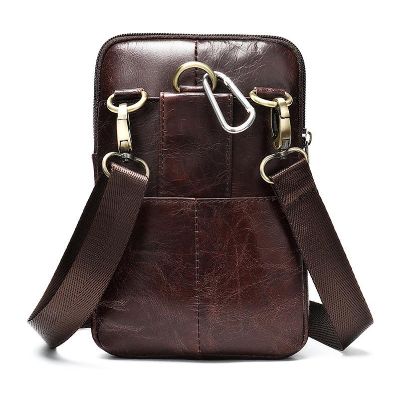 Vintage Multipurpose Leather Fanny Bags With Positions