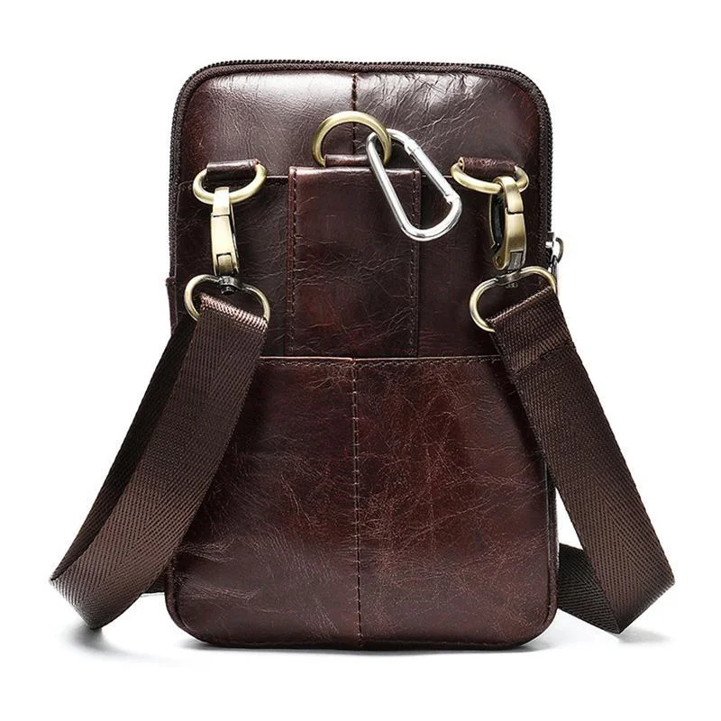 Vintage Multipurpose Leather Fanny Bags With Positions