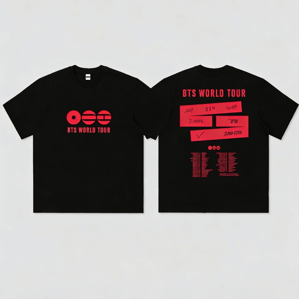 Official BTS Arirang World Tour Support T-Shirt - Red & Grey