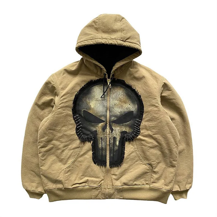 Men's Skull Zipper Sweatshirt Jacket