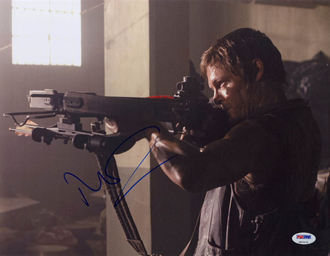 Norman Reedus SIGNED 11x14 Photo Poster painting Daryl The Walking Dead PSA/DNA AUTOGRAPHED