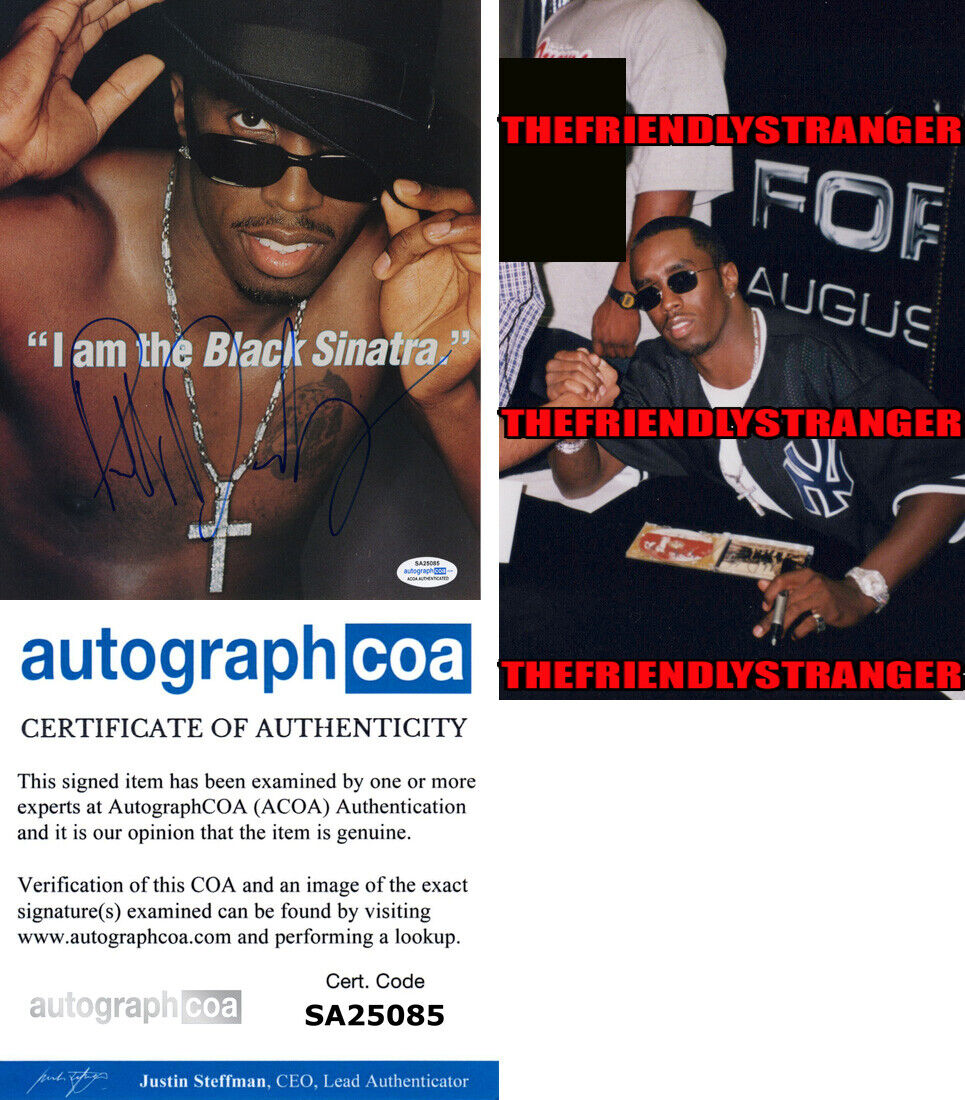 Rare PUFF DADDY SEAN COMBS signed Autographed 8X10 Photo Poster painting Proof P DIDDY ACOA COA