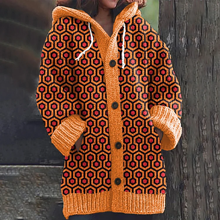 The Shining Halloween Cozy Knit Hooded Cardigan