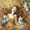 [Stock limité - Peinture diamant]Vie d’animaux de compagnie fille-partiel spécial diamant peinture-40 * 40cm
