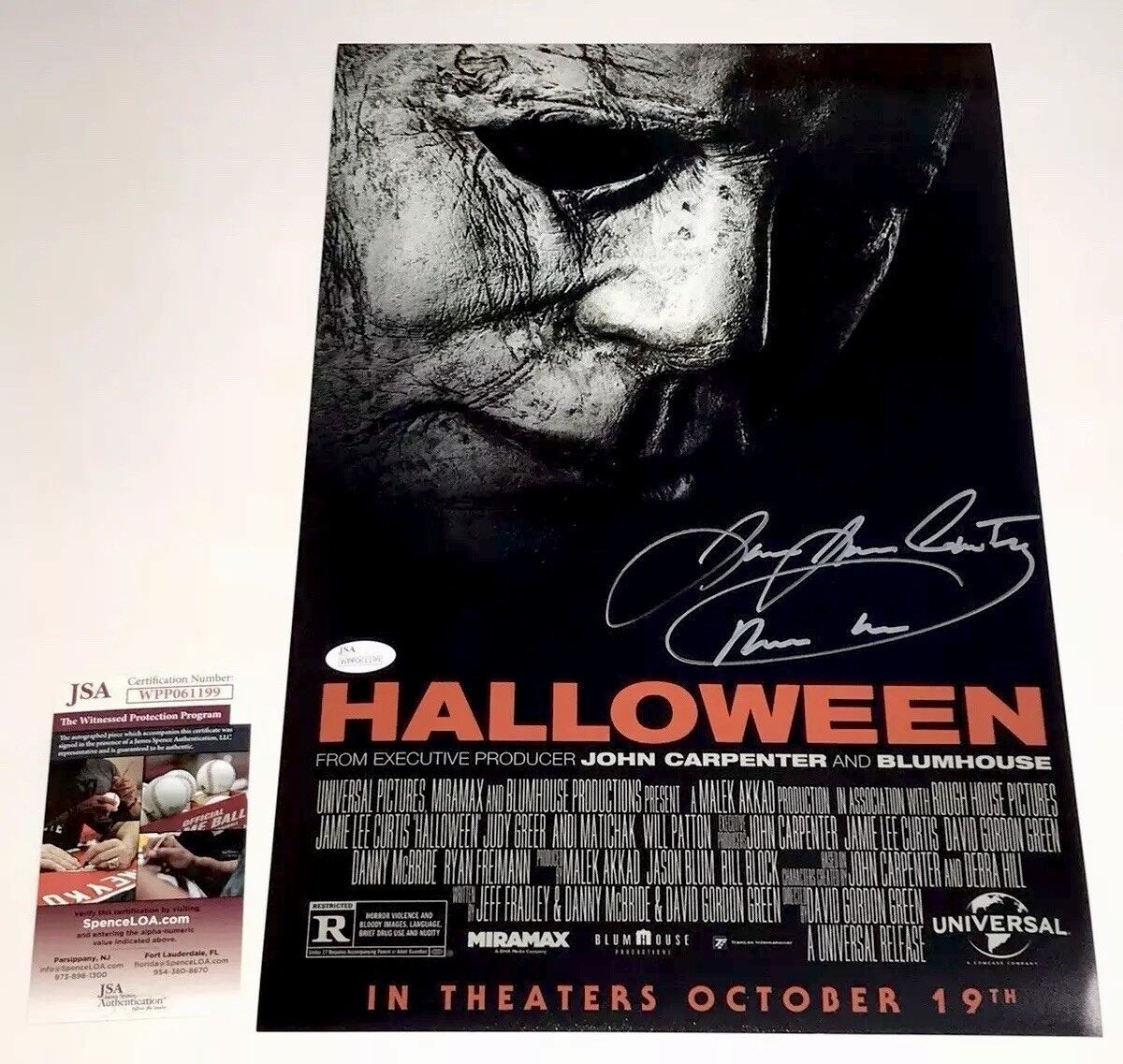 JAMES JUDE COURTNEY Signed 2018 HALLOWEEN 11x17 Photo Poster painting Autograph JSA COA PROOF