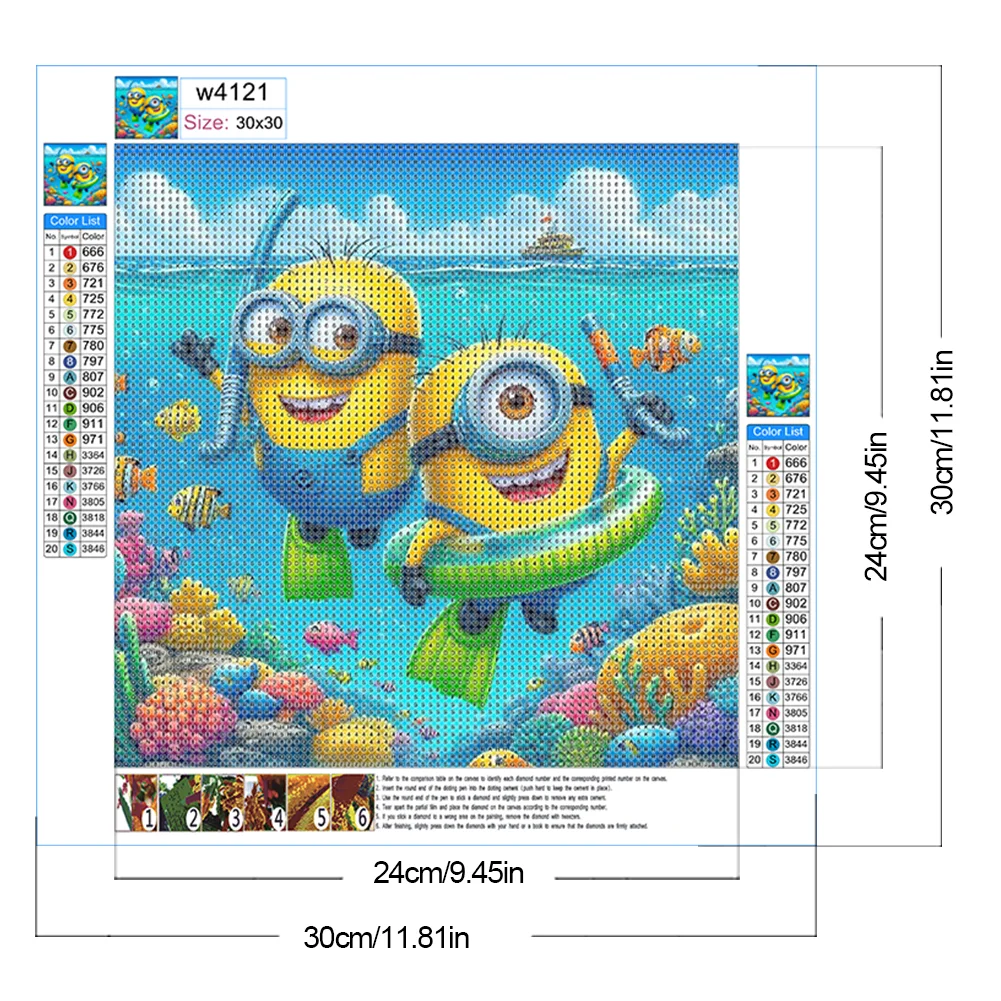Diamond Painting - Full Round Drill - Minions(Canvas|30*30cm)