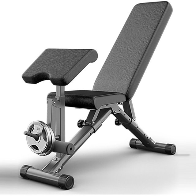 HUEP Adjustable Bench Press Multifunctional Weightlifting Bed Suitable for Whole Body Exercise-Multifunctional Foldable Lift Chair for Adults Black