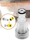 Faucet Adapter 4-point Hose Extension Adapter Hose Coupling for Garden Yard Lawn