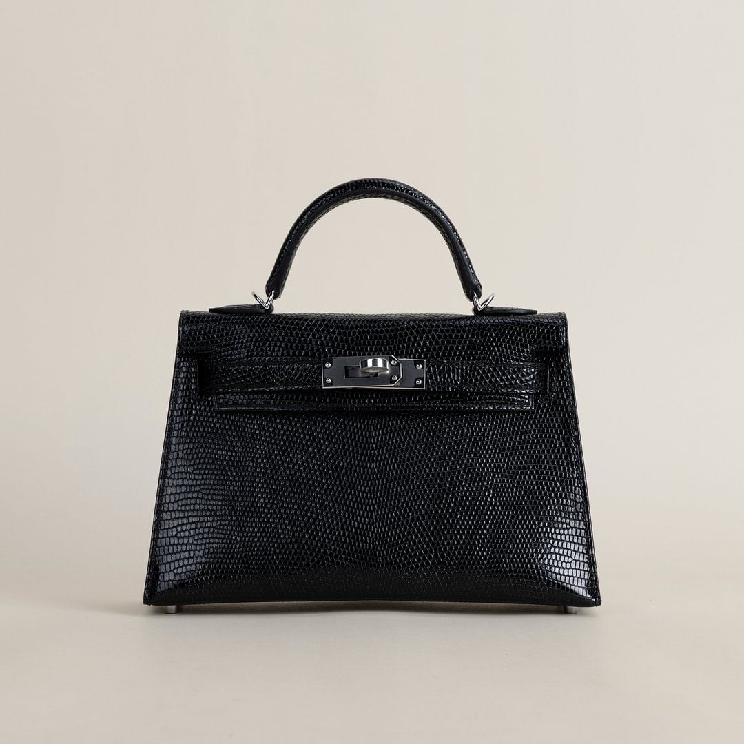 Mini Kelly II  Lizard CK89 Noir PHW