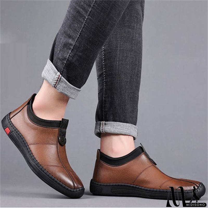 MidiSono - Men's Autumn Comfy Breathable Slip-on Business Genuine Leather Shoes