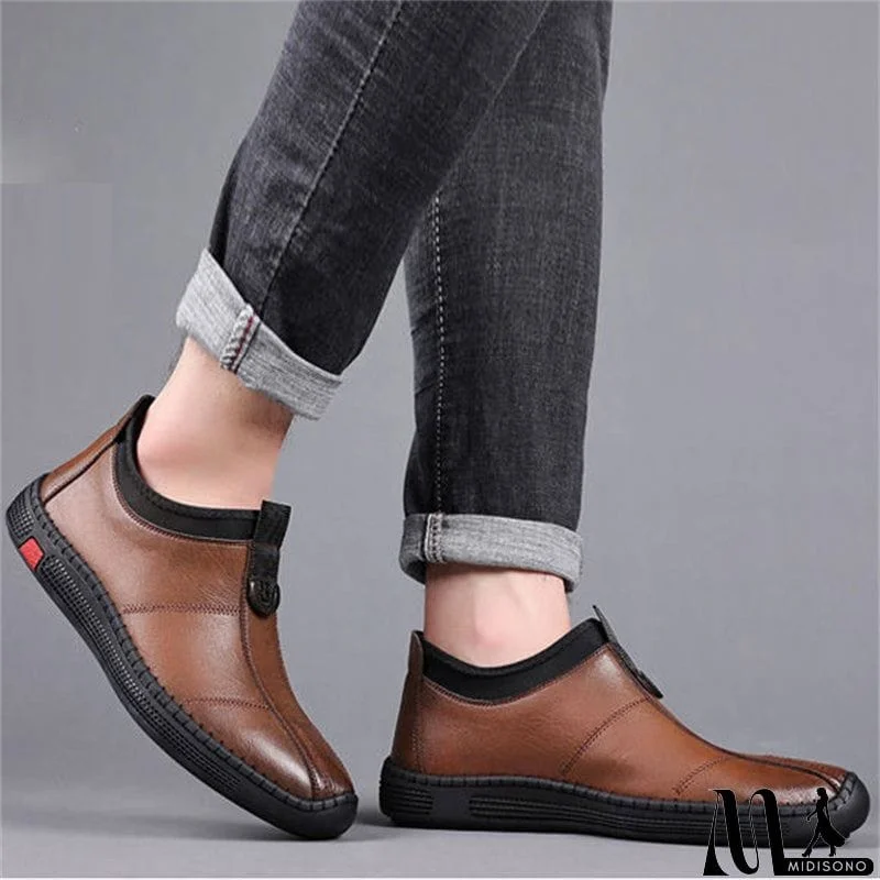 MidiSono - Men's Autumn Comfy Breathable Slip-on Business Genuine Leather Shoes