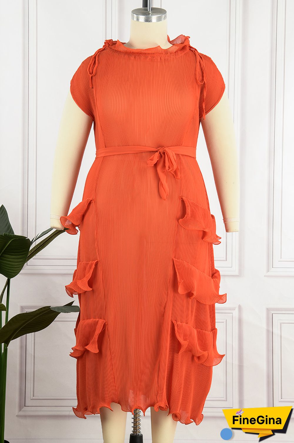 Red Casual Solid Patchwork O Neck Short Sleeve Dress Dresses