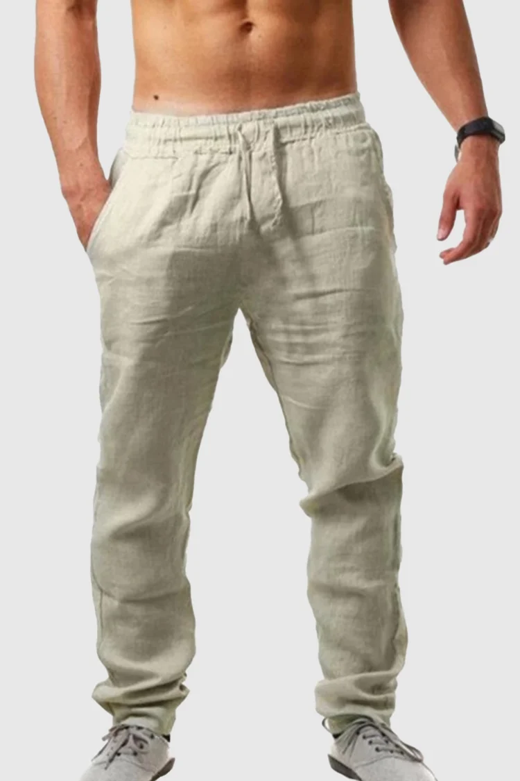 Men's Cotton Linen Loose Casual Sports Pants