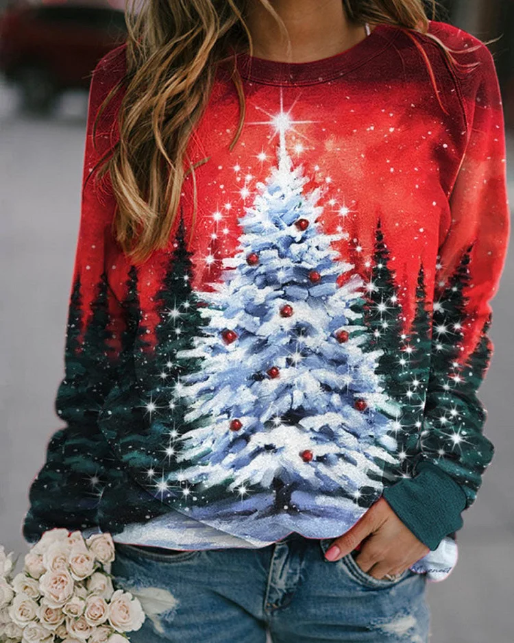 Christmas round neck long sleeve sweater