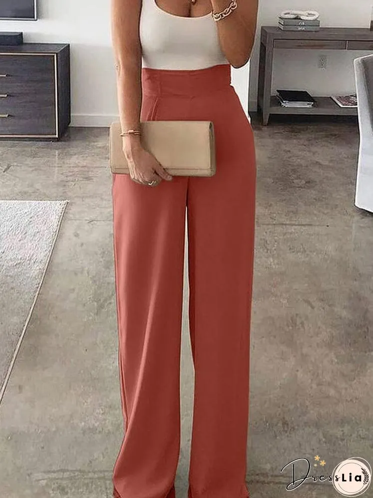 Solid Color Sleeveless Casual Jumpsuit