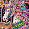 Mandala color&eacute; en forme de cheval licorne sp&eacute;ciale en forme de 5D bricolage, diamants partiels dots, kits d&rsquo;art en pierres pr&eacute;cieuses avec cadre, pein