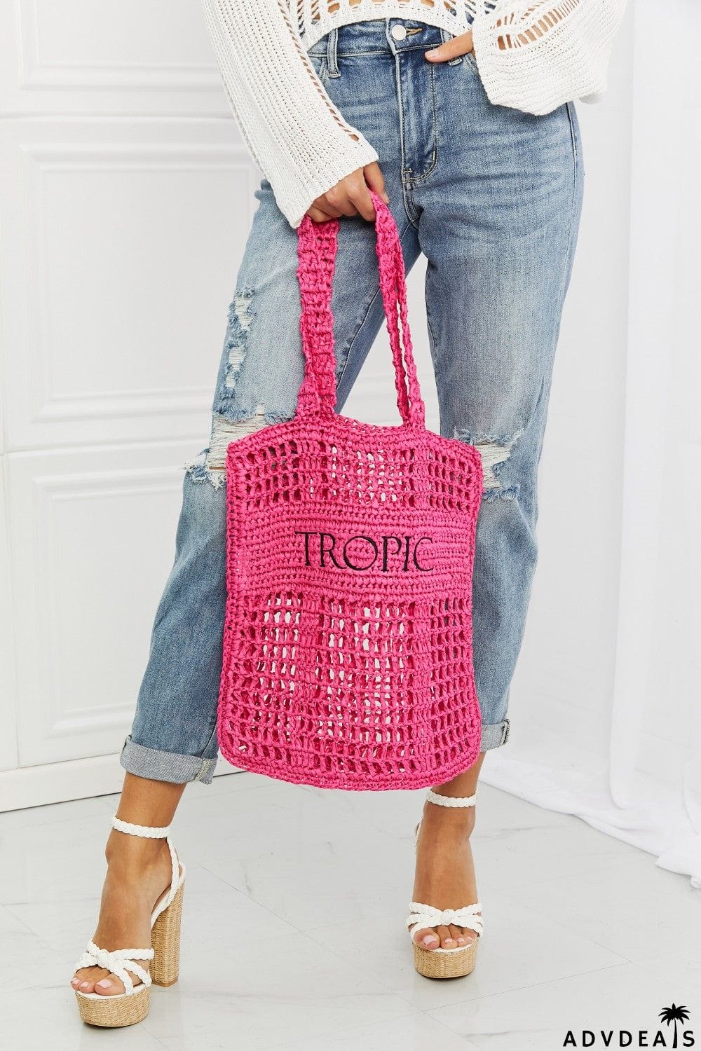 Fame Tropic Babe Staw Tote Bag