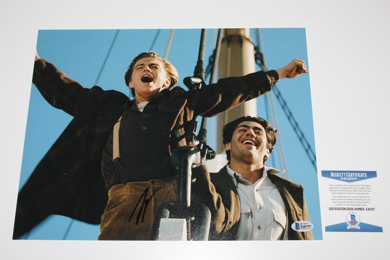 LEONARDO DICAPRIO SIGNED 'TITANIC' 11x14 MOVIE Photo Poster painting BECKETT COA LEO JACK DAWSON