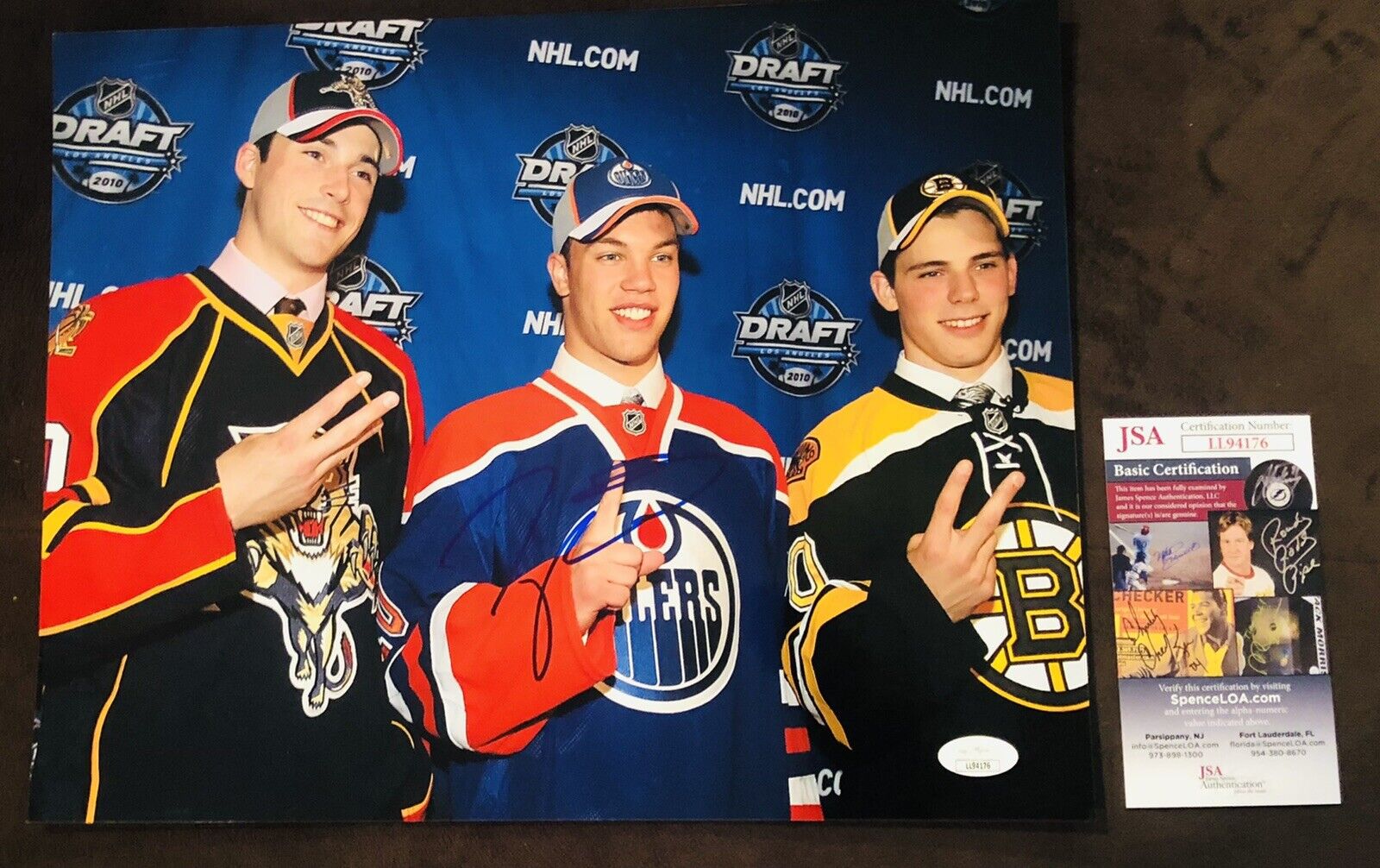 Taylor Hall AUTOGRAPH Photo Poster painting Edmonton Oilers signed 11x14 2010 #1 PICK JSA