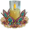 Mandala lotus acrylique DIY peinture en diamant porte-bougies sans bougies table de table de table pour d&eacute;butants adultes