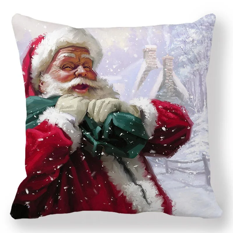 40 Style New Year 2023 Christmas Decorations for Home Santa Claus 45x45cm Cushion Cover Ornaments Natal Adornos de navidad