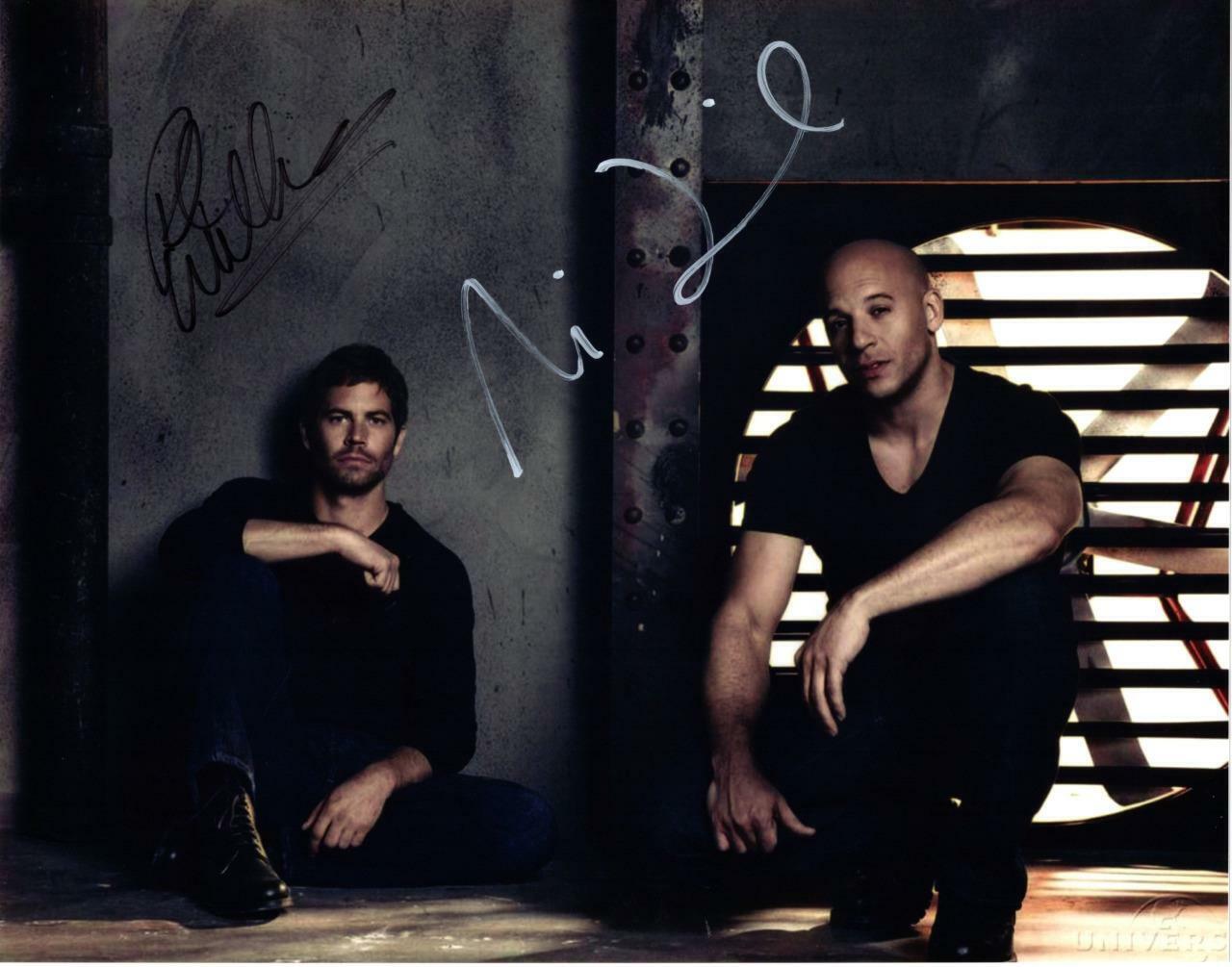 Paul Walker Vin Diesel signed 11x14 autographed Photo Poster painting + COA