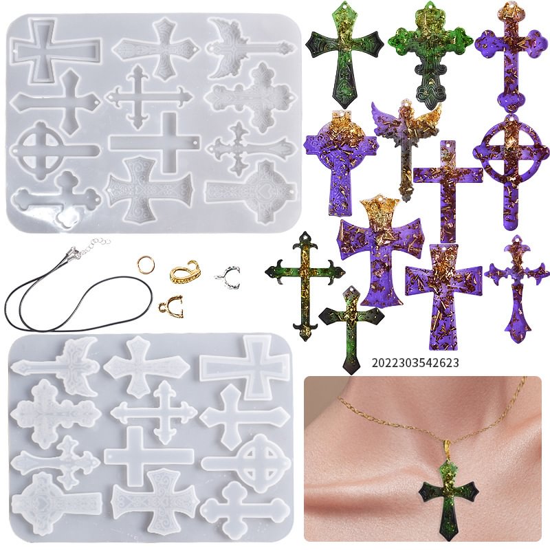 Cross Necklace Pendant Resin Mold