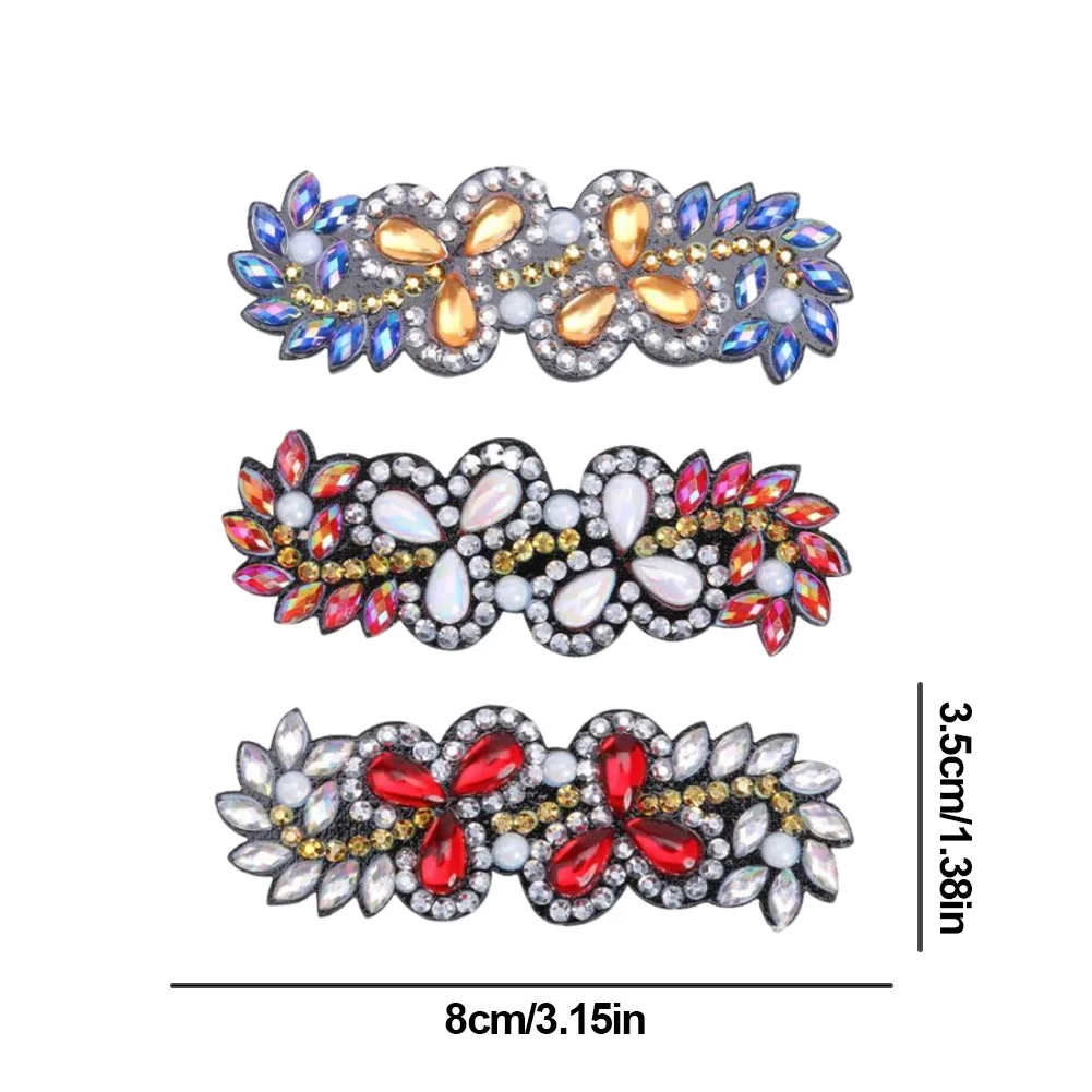 DIY 3Pcs Leaf Flower Diamond Painting Hairpin Diamond Hair Clips Gift for Girls