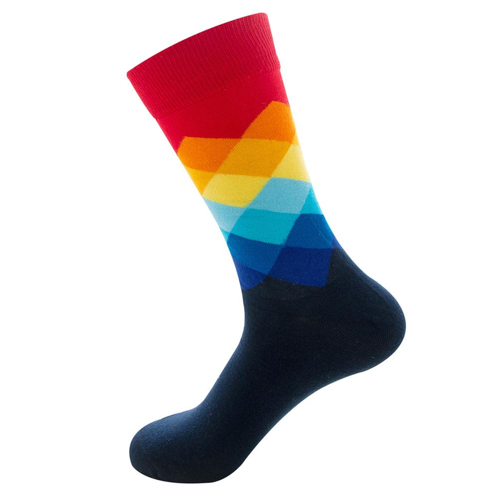 

1 Pair Men Cotton Warm Soft Socks Gradient Color Knee-high Socks (Red), 501 Original