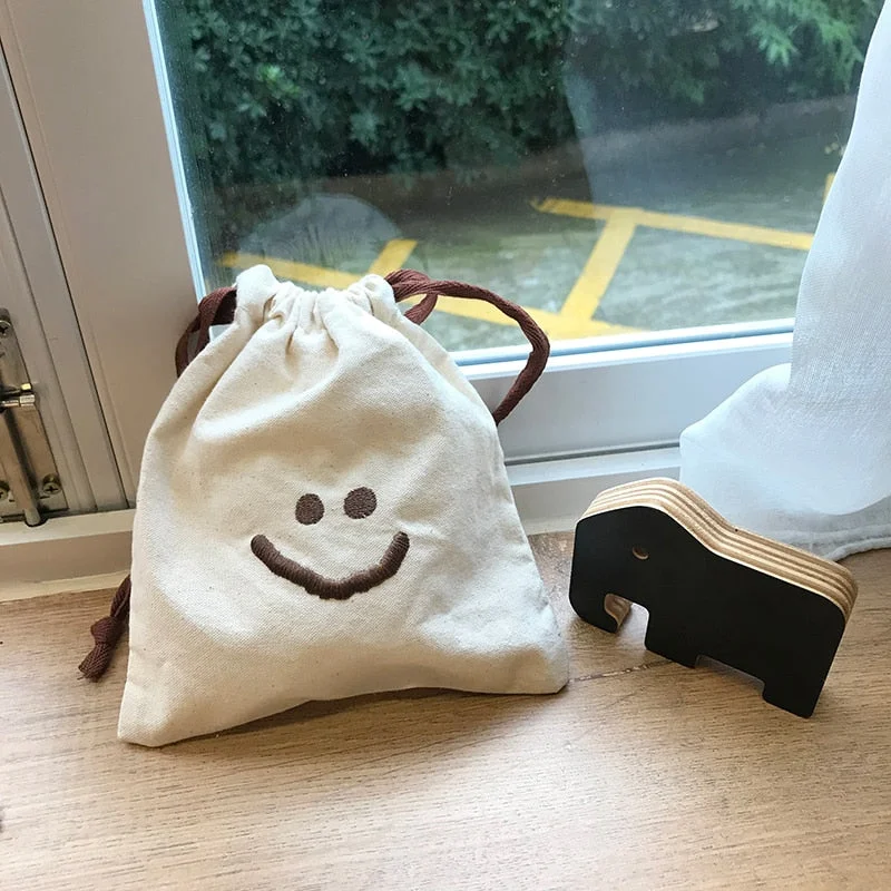 W&G Kawaii Bear Canvas Cosmetic Bag Organizer Women Storage Pouch Cute Makeup Bag Travel Toiletry Bag Travel Wash Accessories