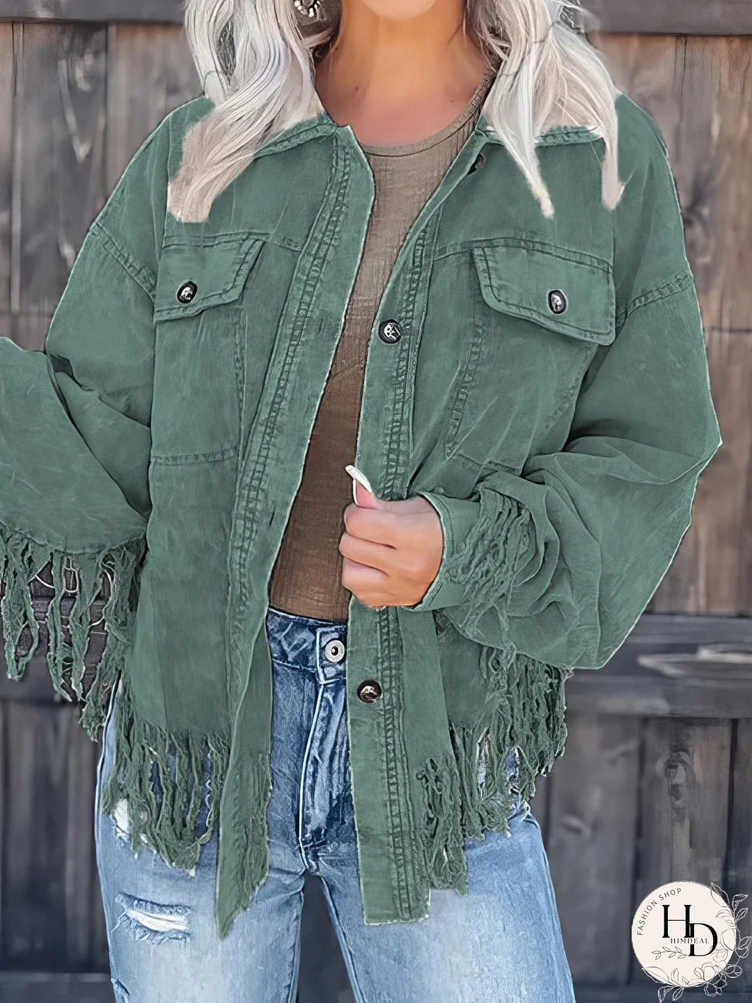 Tassel Detail Corduroy Jacket