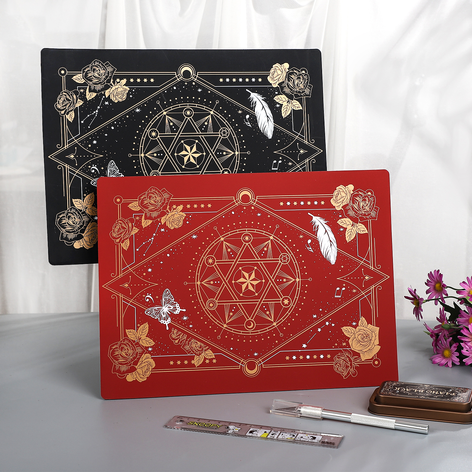 커팅 패드 - 매직 서클 패턴 PVC 조각 포켓 패드 저널 소재