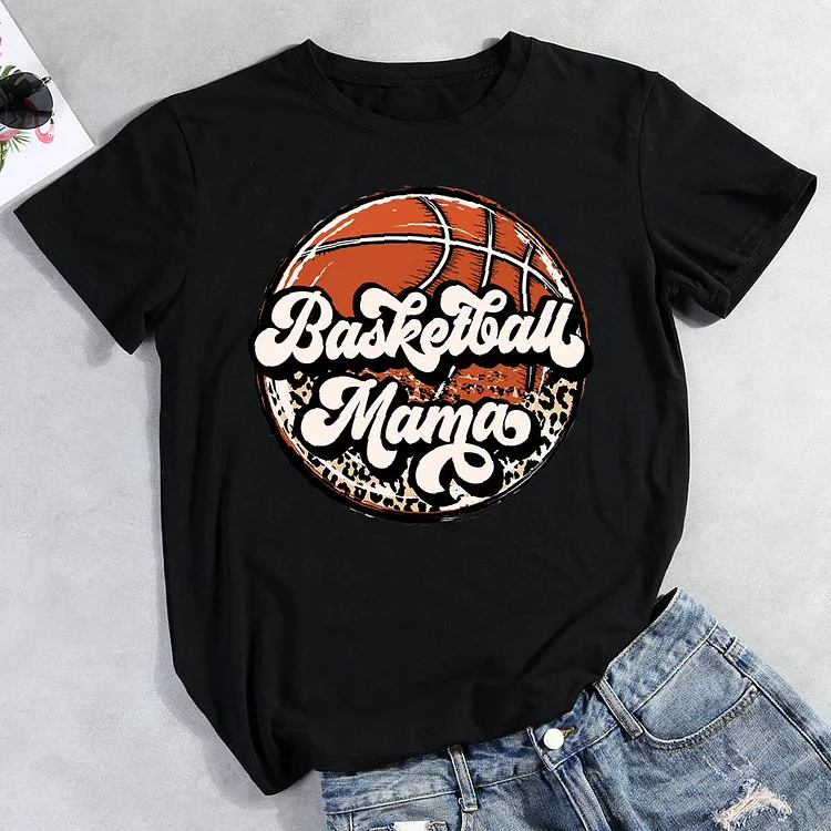 Basketball mama Round Neck T-shirt-Annaletters
