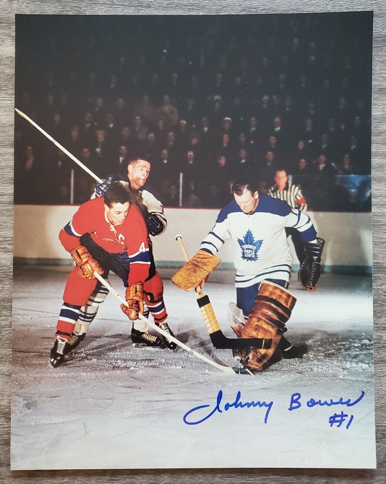 Johnny Bower Signed 8x10 Photo Poster painting Toronto Maple Leafs Hockey NHL HOF LEGEND RAD