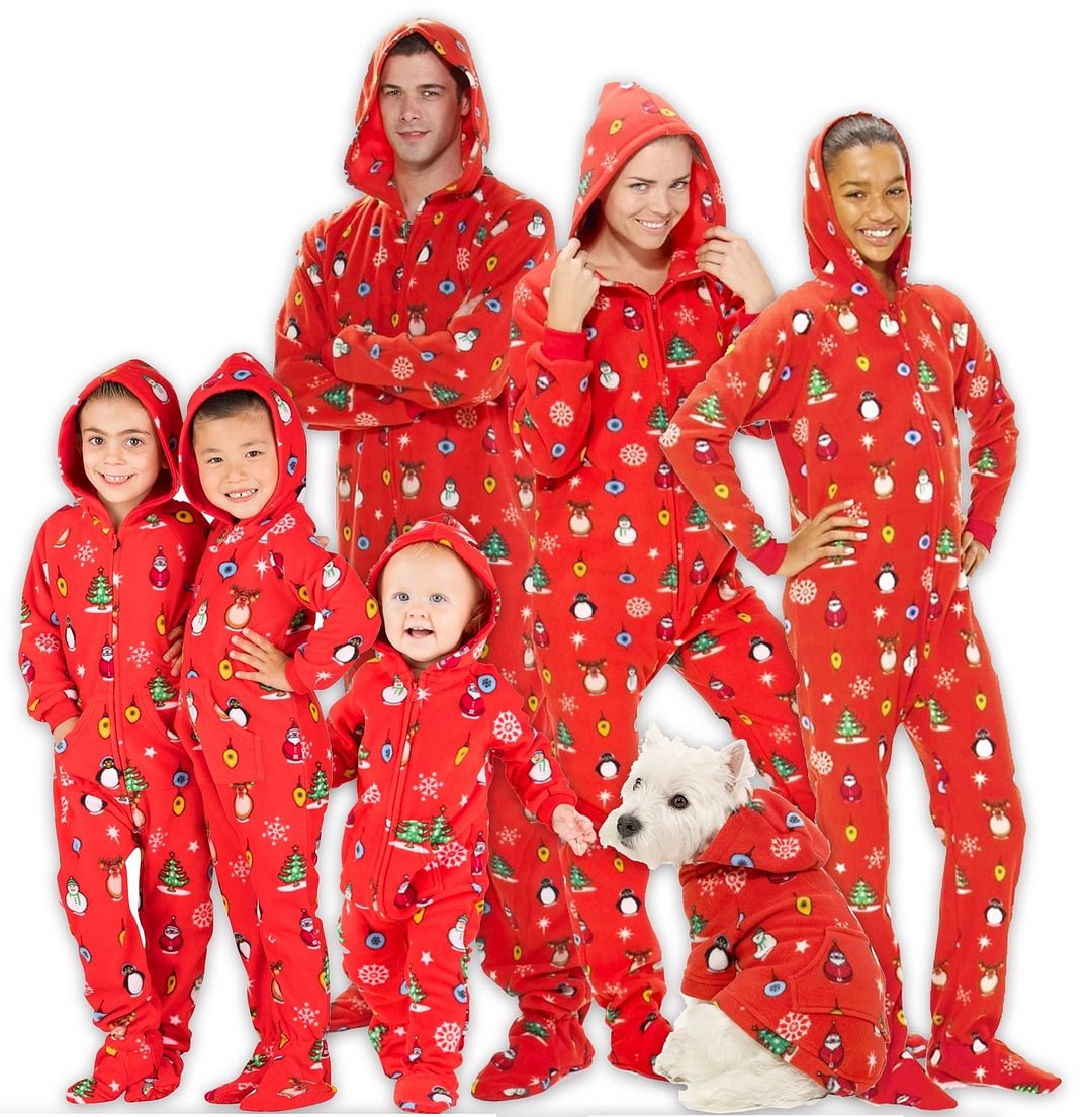 Family Matching Holly Jolly Hoodie Onesie