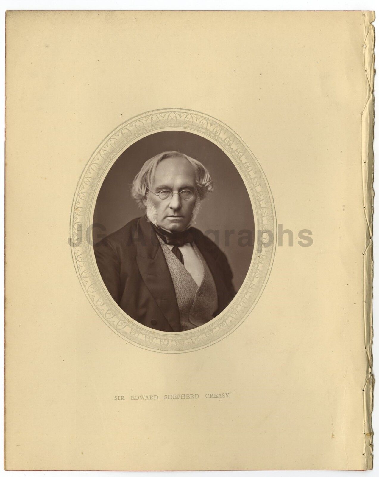 Edward Shepherd Creasy - English Historian - 19th Century Woodburytype Photo Poster painting