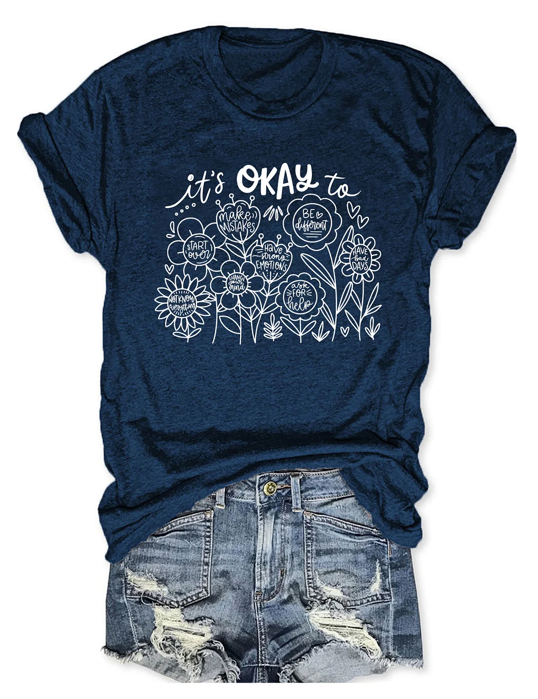 It's Okay To Boho Floral T-shirt