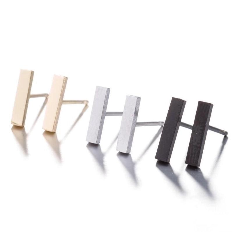 Minimalist Geometric 304 Stainless Steel No Inlaid 18K Gold Plated Ear Studs
