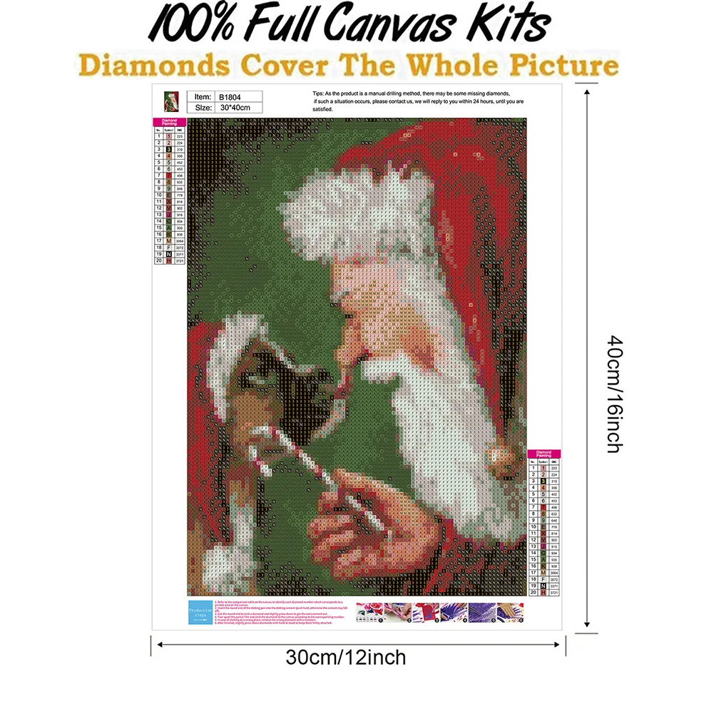 Santa Claus 5D DIY Full Round Diamond Painting Mosaic Cross Stitch (B1804)