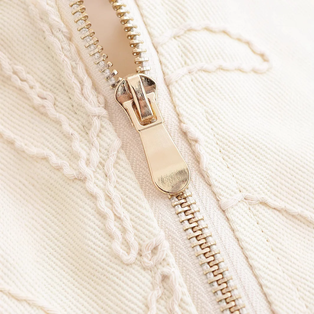 Nigikala Nigikala Women's Clothing 2025 Spring And Autumn Folded Embroidery Jacket Baseball Uniform Women A711369