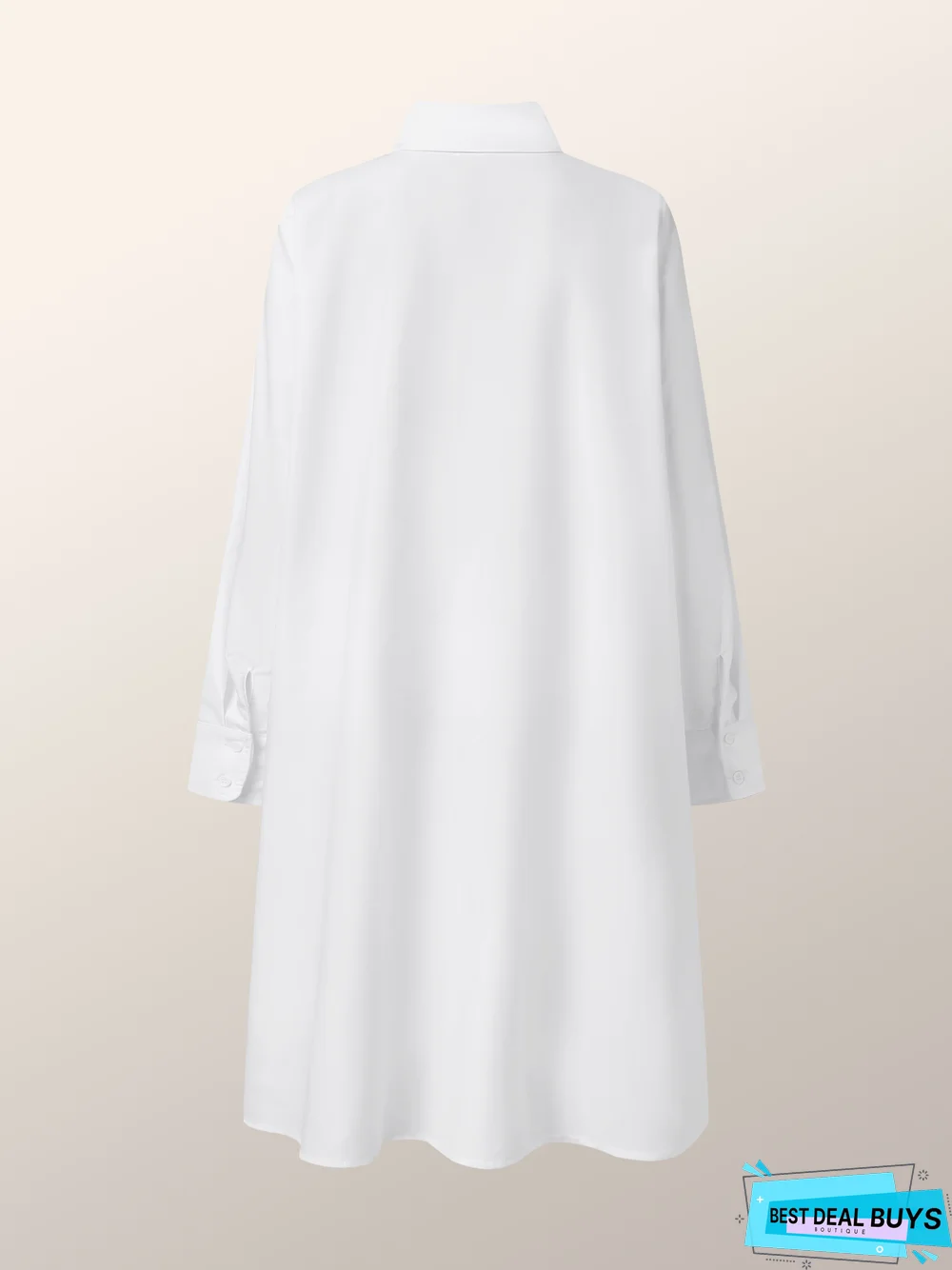 Shirt Dress Long sleeve Plain Simple Dress