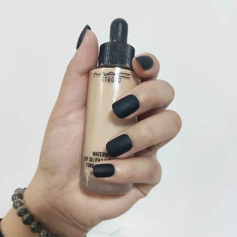 24PCS Matte Pink False Nail Patches Girl Korean Women Manicure Beauty Tool Pure Color Short Square Fake Nails DIY Decoration-Nail Inspo