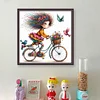 Girls Bicycle-11CT Stamped Cross Stitch 40*40cm/15.75*15.75in
