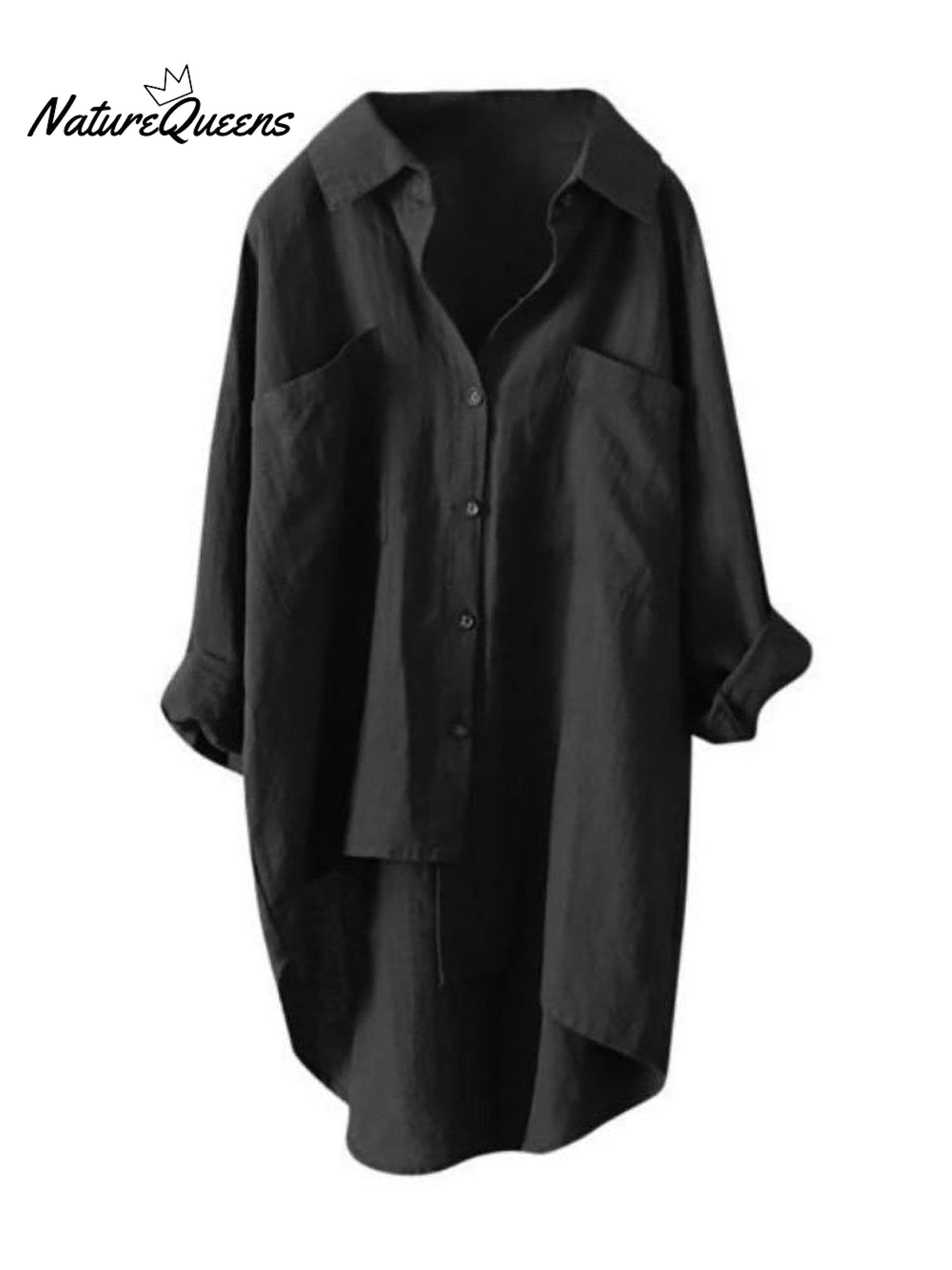 Women's Solid Color Loose Elegant Casual Cotton And Linen Shirt mysite idetrend
