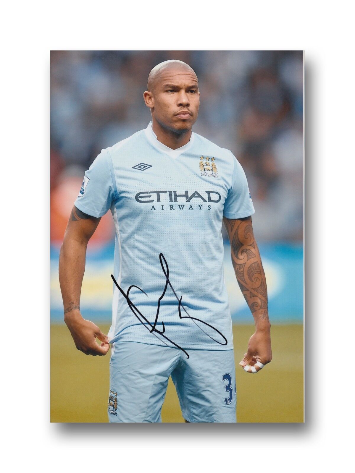 MANCHESTER CITY HAND SIGNED NIGEL DE JONG 12X8 Photo Poster painting 1.